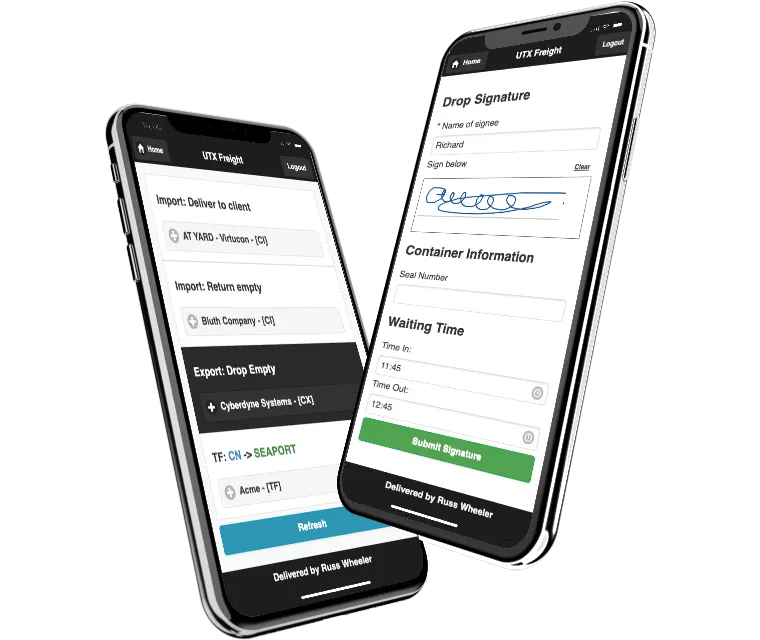 UTX Freight driver mobile access